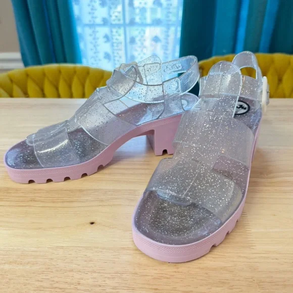 JuJu Northampton glitter chunky heel sandal size 8 - Picture 2 of 10